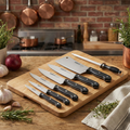 Stainless Steel Kitchen Knife Gift Set (5-Piece) – Meat Cutting Kit + Free Board