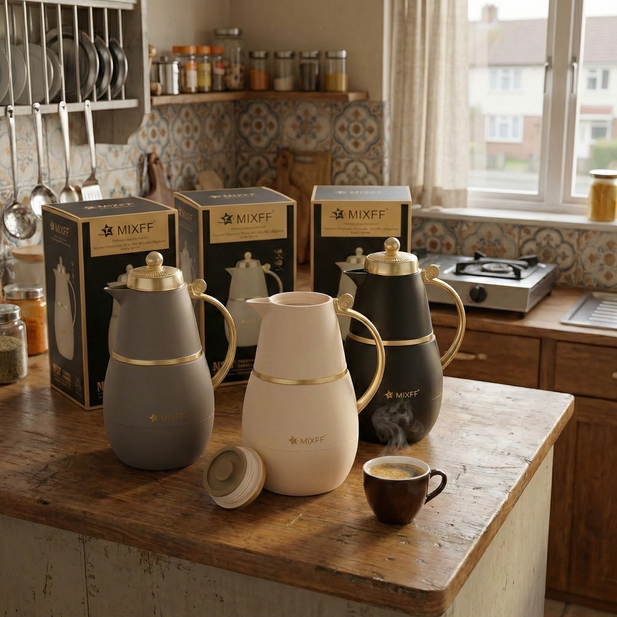 1-Liter Insulated Tea & Coffee Thermos – Matte Finish Thermal Jug (Keeps Hot & Cold)